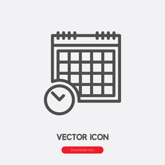Poster - Calendar icon vector. Linear style sign for mobile concept and web design. Calendar symbol illustration. Pixel vector graphics - Vector.