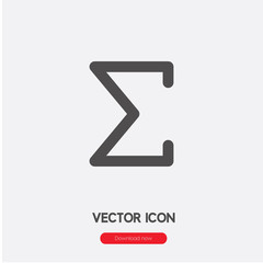 Poster - sum icon vector. Linear style sign for mobile concept and web design. sum symbol illustration. Pixel vector graphics - Vector.	