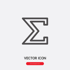 Poster - sum icon vector. Linear style sign for mobile concept and web design. sum symbol illustration. Pixel vector graphics - Vector.