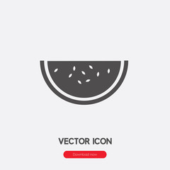 Poster - Slice of watermelon icon vector. Linear style sign for mobile concept and web design. Watermelon symbol illustration. Pixel vector graphics - Vector.	