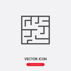 Poster - labyrinth icon vector. linear style sign for mobile concept and web design. labyrinth symbol illustr