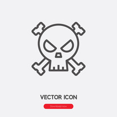 Poster - Skull icon vector. Linear style sign for mobile concept and web design. Skull symbol illustration. Pixel vector graphics - Vector.	