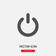 Poster - power button icon vector. linear style sign for mobile concept and web design. start button symbol i