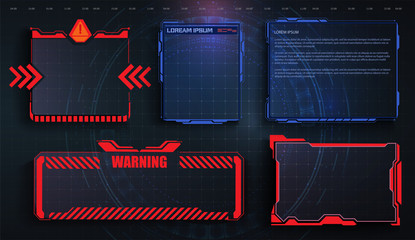 Leinwandbilder - HUD, UI, GUI futuristic frame user interface screen elements set. Set with call outs communication. Futuristic User Interface. Hi-tech callout bar labels, digital templates. Vector callout titles