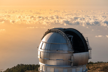 Wall Mural - view of observatories from top of roque de los muchachos, la palma