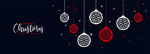 Merry Christmas Ball Decoration Banner Festival Design