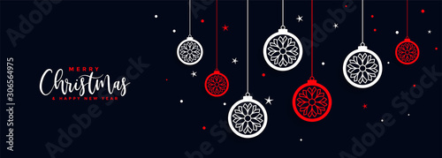 Fotomural merry christmas ball decoration banner festival design