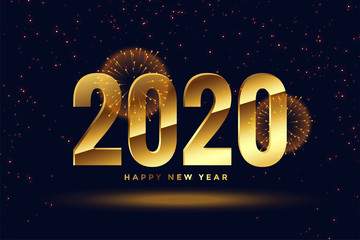 golden 2020 new year celebration greeting background design