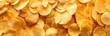 Potato chips panorama, texture, background.