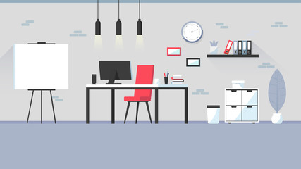 business workspace in room interior