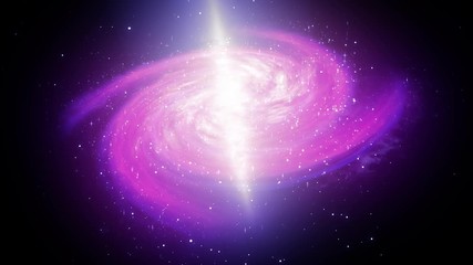 Beautiful 3D Galaxy Turning Around Slowly With Twinkling Stars
