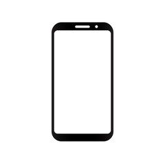 Poster - Black smartphone with empty touch screen, model mobile - stock vector
