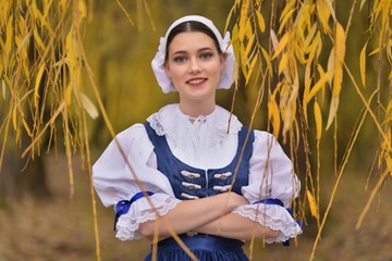 costume, dance, dancer, folklore, choreography, celebrate, artist, woman, culture, classic, dress, folk, person, portrait, attractive, caucasian, celebration, background, beautiful, ethnic, female, fe