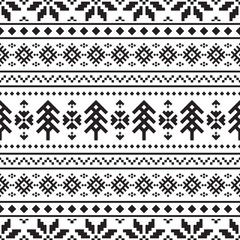 knitted christmas ethnic pattern on white background. ornament. border. seamless sample. it can be u