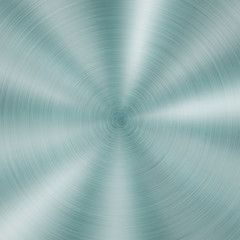 Wall Mural - Abstract shiny metal background with circular brushed texture in light blue color