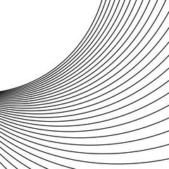 Wall Mural - Black oblique curved lines. White background. Geometric art. Design element for web pages, prints, template and textile pattern