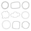 Doodle Hand draw wreath and frame vector outline simple style
