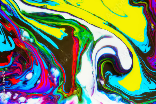 Modern painting in the technique of Ebru and suminagashi. Abstract drawings o...