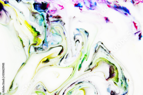 Modern painting in the technique of Ebru and suminagashi. Abstract drawings o...