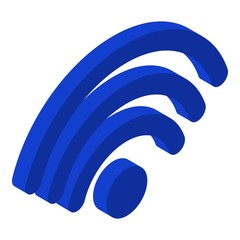 Poster - Wifi icon. Isometric of wifi vector icon for web design isolated on white background