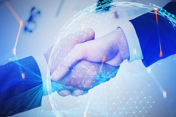 Poster - Handshake in office, global network interface