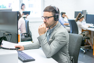 Wall Mural - Customer service executive working at office