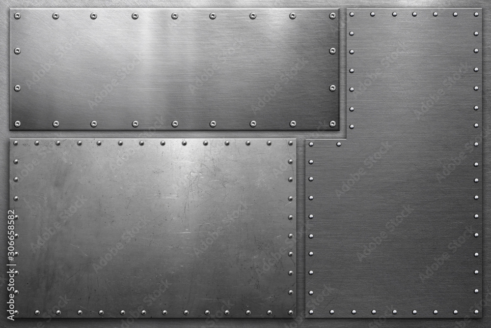 Steel Rivets Background Metal plates with rivets on steel background Stock Illustration | Adobe ...