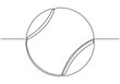 Continuous one line drawing of rounders ball