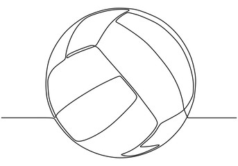 Wall Mural - Continuous one line drawing of volley ball