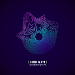 Wall Mural - Sound equalizer with frequency splash. Music waves motion effect. Vector illustration