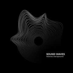 Leinwandbilder - Sound waves abstract background. Music equalizer motion effect. Digital audio flow. Vector illustration