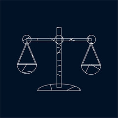 Law firm line trend logo icon design. Universal legal, lawyer, scales creative premium symbol. low poly concept