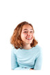 © Anna - Pretty cute laughing teenager girl with curly hair isolated