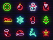 © Maksim - christmas and new year neon signs and icons set