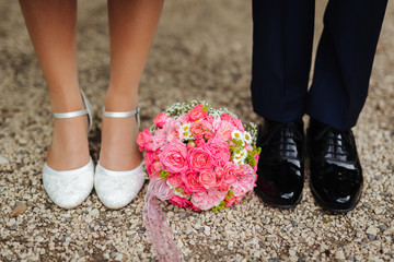 Wall Mural - bridal flowers at a wedding