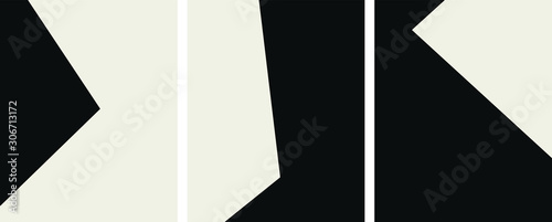 Fotografía black and white minimalist template set, posters abstract geometric art