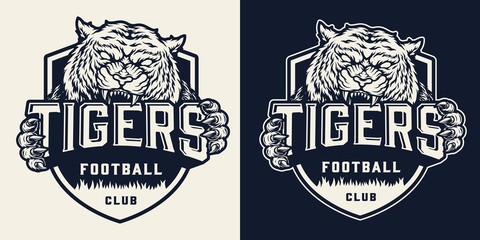 Wall Mural - monochrome soccer team badge