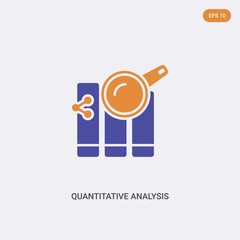 2 color quantitative analysis concept vector icon. isolated two color quantitative analysis vector sign symbol designed with blue and orange colors can be use for web, mobile and logo. eps 10.