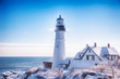© Dan - Portland Headlight blue sky winter day