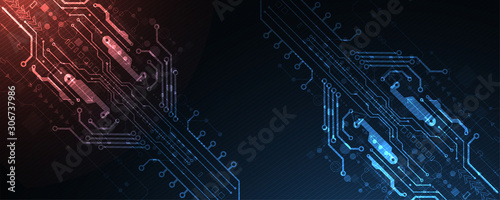 Fotomural Abstract technology circuit board. Communication concept.