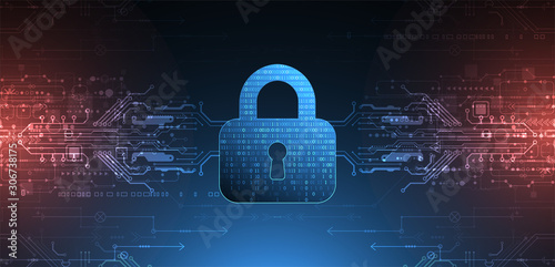 Fotografía Protection background. Technology security, encode and decrypt.