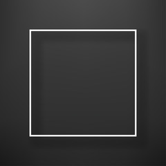Poster - Black square frame on a bright wall vector banner design. Vector template for poster, web, landing, page, cover, ad, greeting, card, promo
