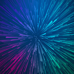Poster - abstract circular speed background. centric motion of star trails. starburst dynamic lines or rays. 