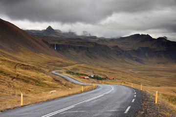 Route 1 or Ring Road (Hringvegur), the national road that runs around the island and connects popular tourist attractions in Iceland, Europe