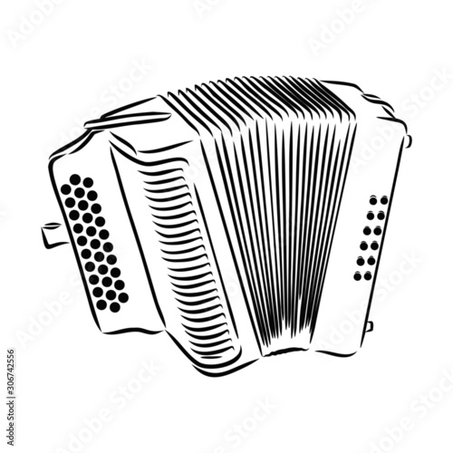 Cuadros en Lienzo accordion isolated on white background