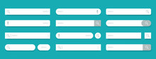 Search Bar. Web UI Elements For Browsers With Text Field And Search Button, Mobile Application Graphic Elements Collection. Vector Set Computer Illustration Searched Navigator