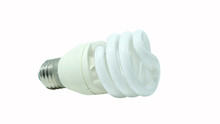 A Compact Fluorescent Lamp (CFL), Also Called Compact Fluorescent Light, Energy-saving Light Bulb Isolated On White Background.