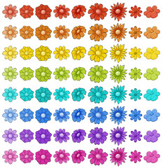 Wall Mural - isolated set of flowers