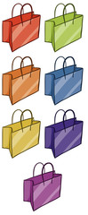 Wall Mural - Isolated set of shopping bags in different color