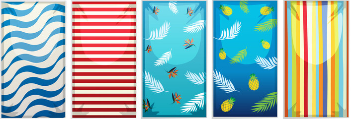 Wall Mural - different designs of beach towels